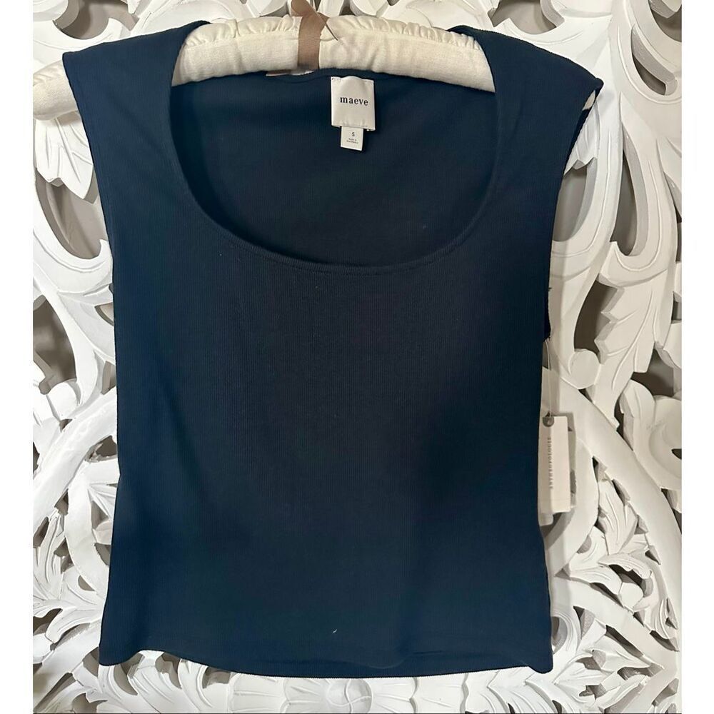 Anthropologie Maeve Black Scoop-neck Tank